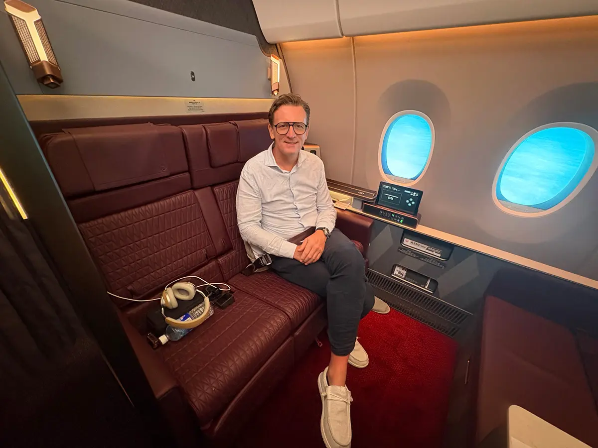 Christian Steuber im Flugzeug